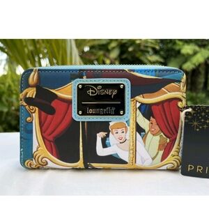Loungefly Disney Cinderella Princess Scenes Jaq Gus & More Zip Around Wallet NWT